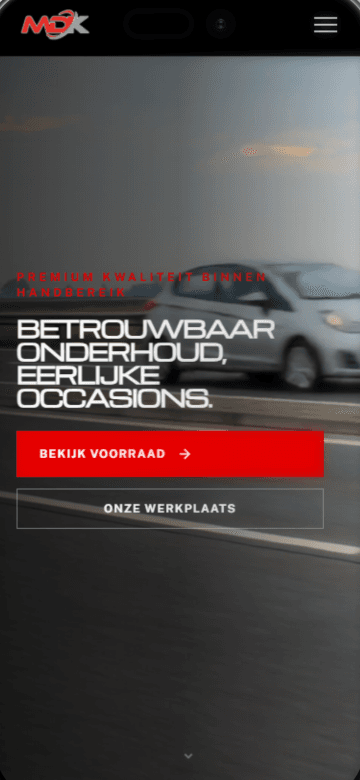 Mobiele weergave van de website voor Mulder de Koe