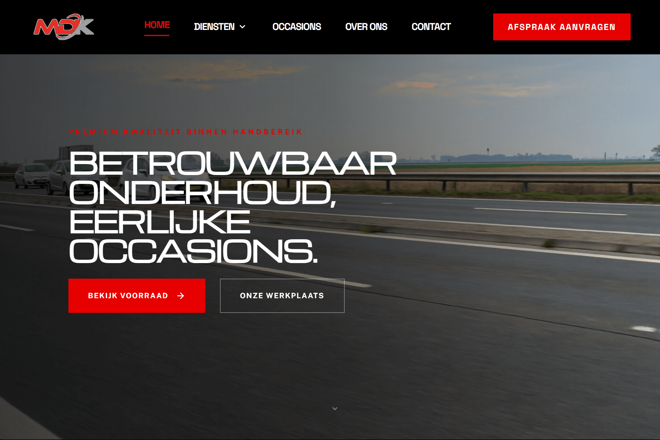 Homepage van de website voor Mulder de Koe op een laptop