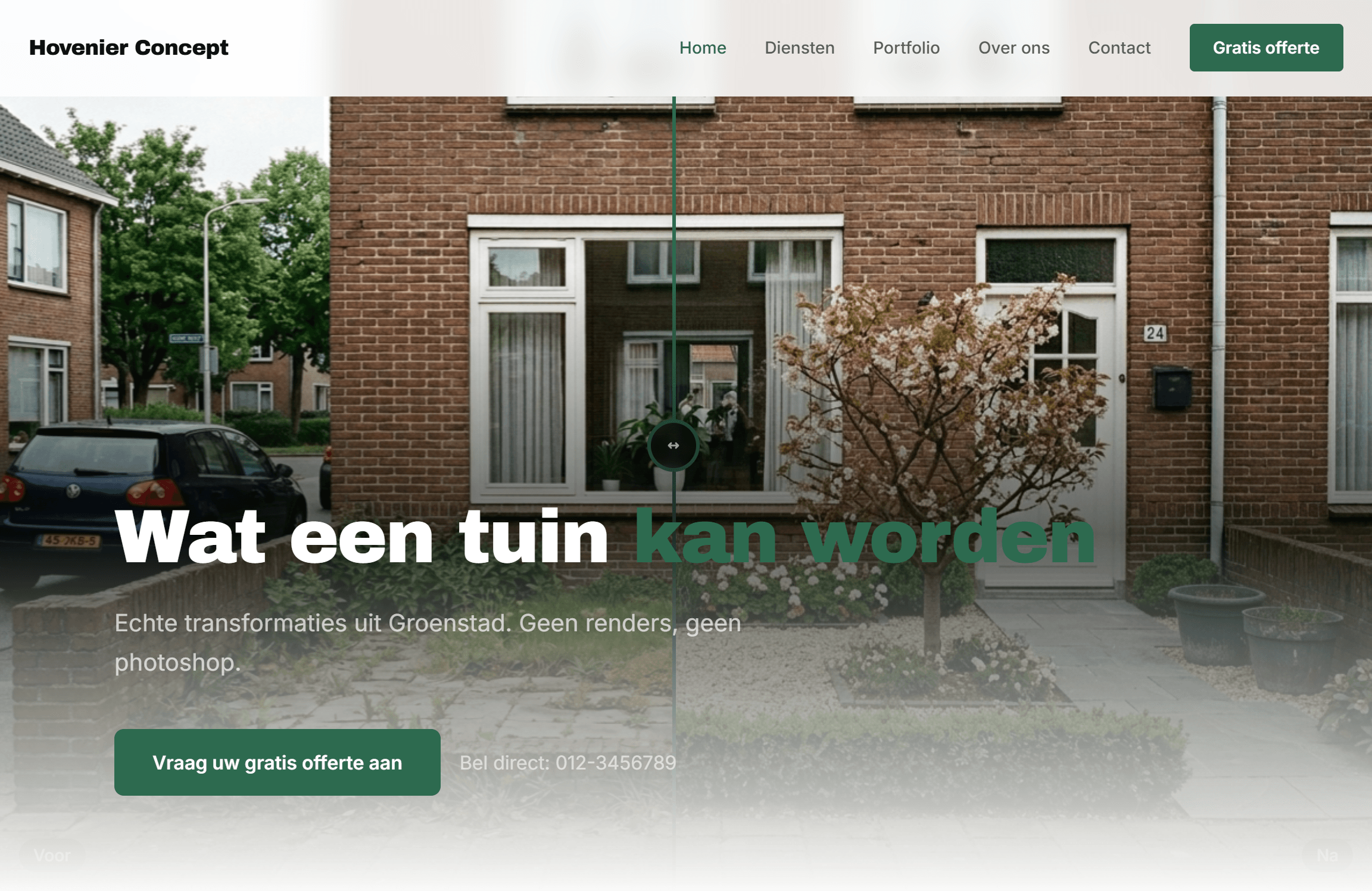 Conceptontwerp door Flowigo voor een hoveniersbedrijf