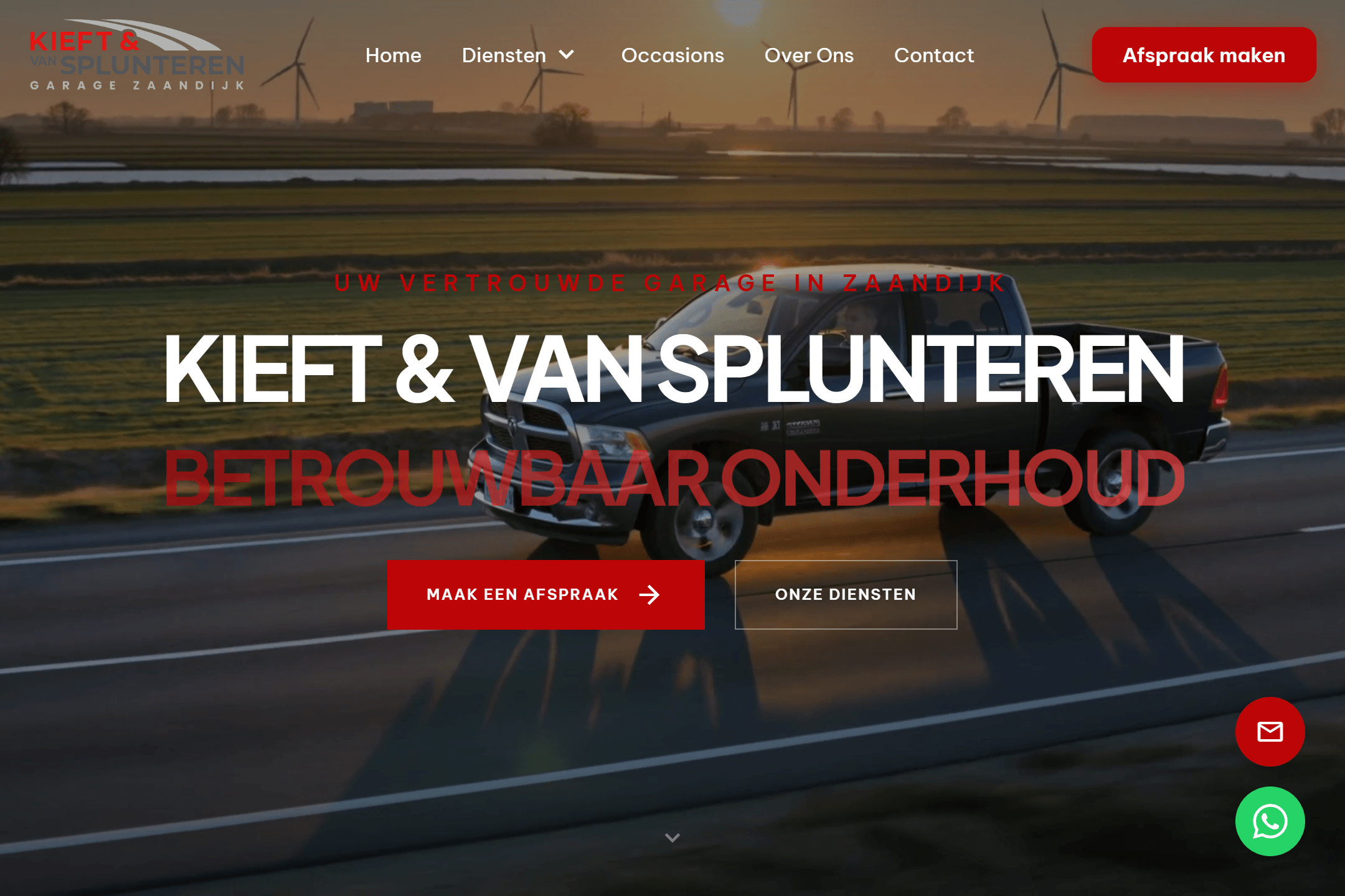 Website die Flowigo bouwde voor Kieft & van Splunteren