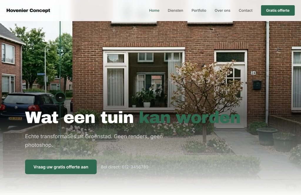 Conceptontwerp door Flowigo voor een hoveniersbedrijf