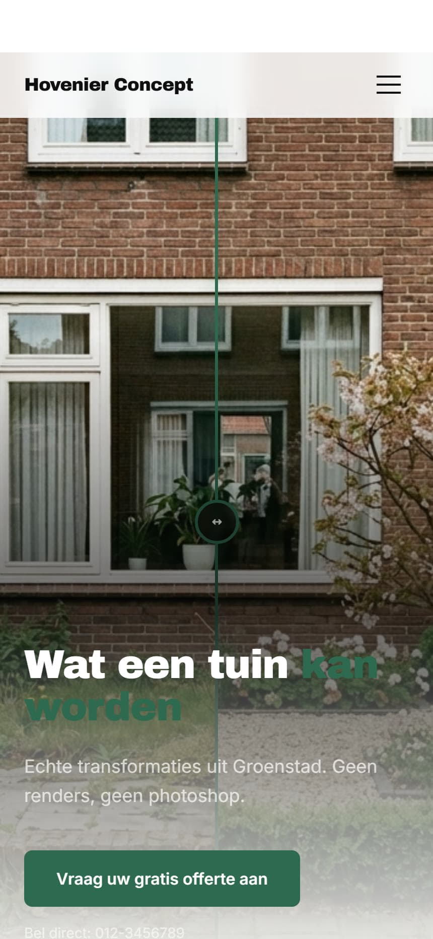 Hetzelfde conceptontwerp op een telefoon