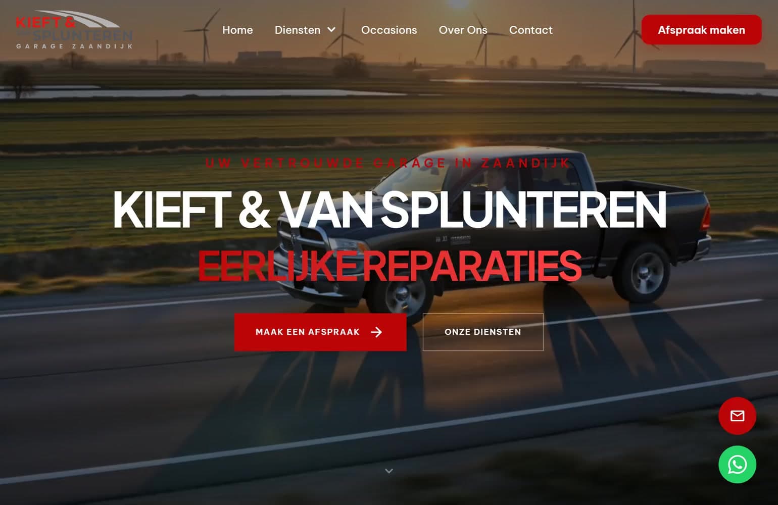 Website van Kieft & van Splunteren op een MacBook, gebouwd door Flowigo