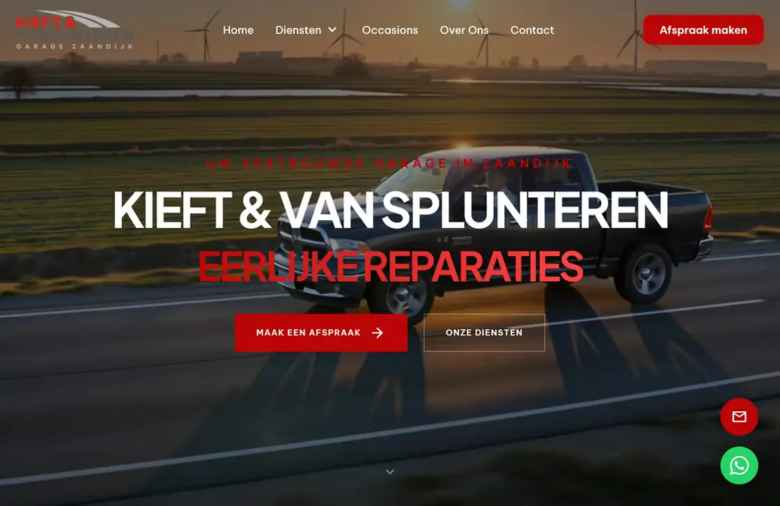 Website van Kieft & van Splunteren, gebouwd door Flowigo