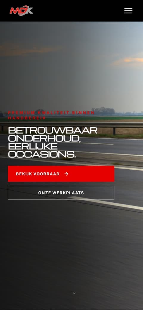 Mobiele weergave van de website voor Mulder de Koe