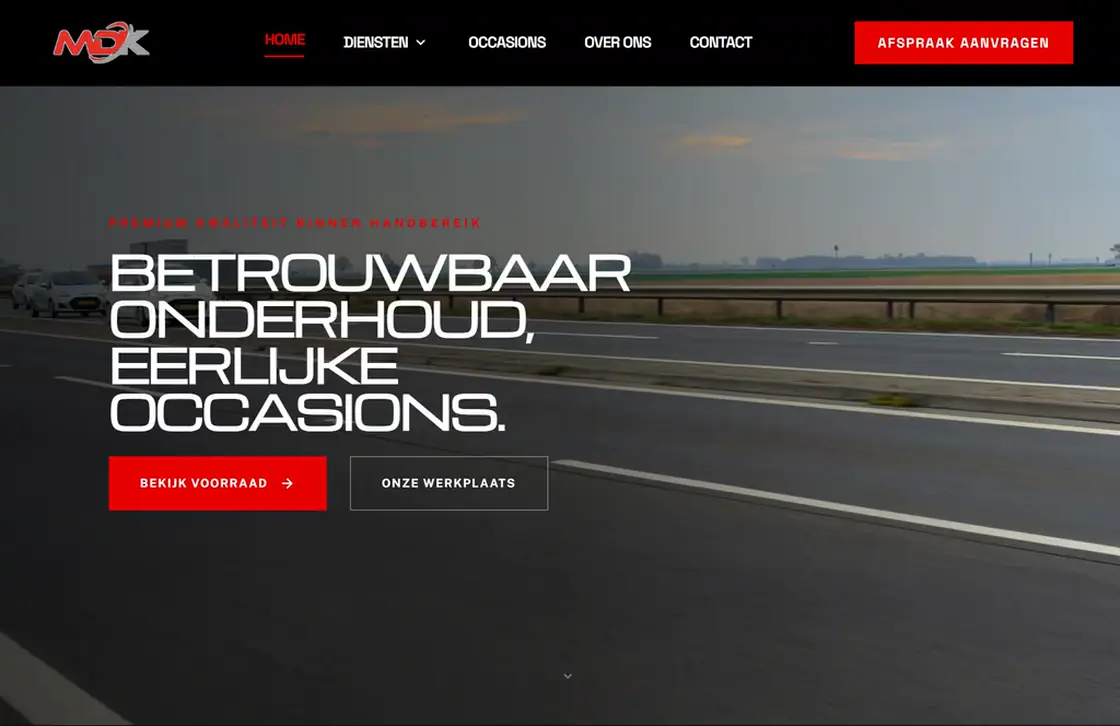 Website van Mulder de Koe, gebouwd door Flowigo